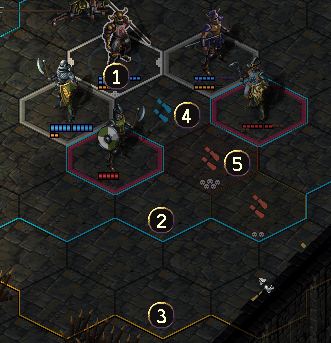 Pinning check difficulty shown as skulls on contested tiles
