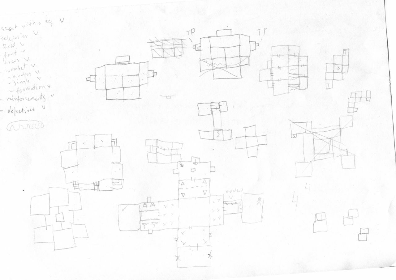 Pencil sketches of candidate layouts